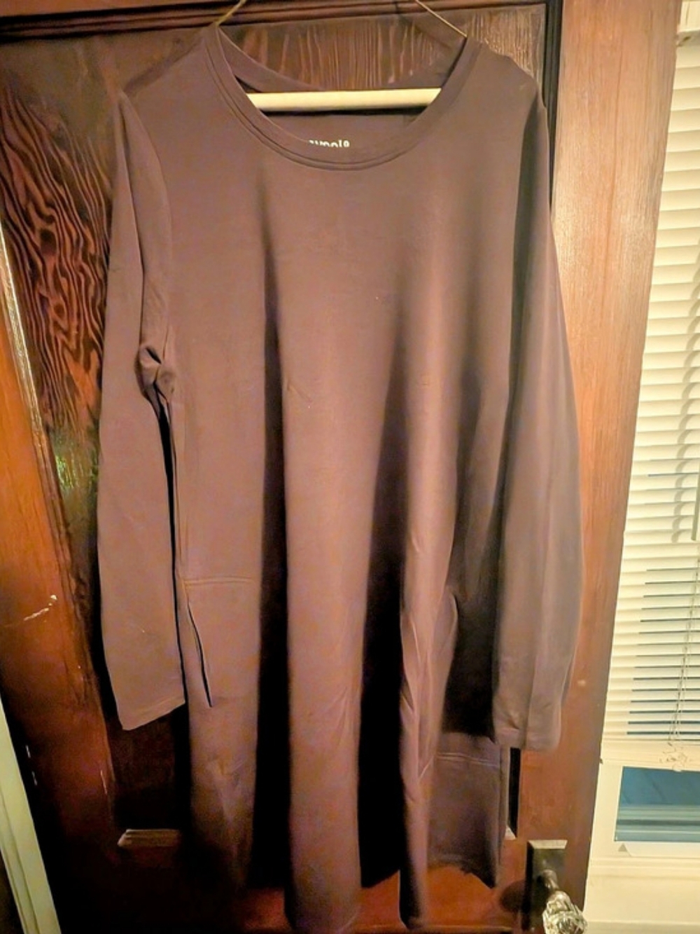 wool& Eliza Swing Dress & Long Sleeve Maxi Dress in Brown Size XL